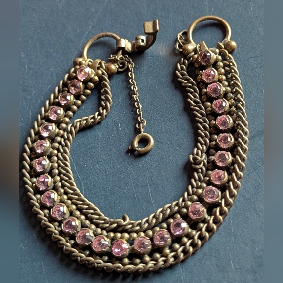 Sorrelli Jewelry - Sorrelli Antique Gold and Pink Crystal Bracelet